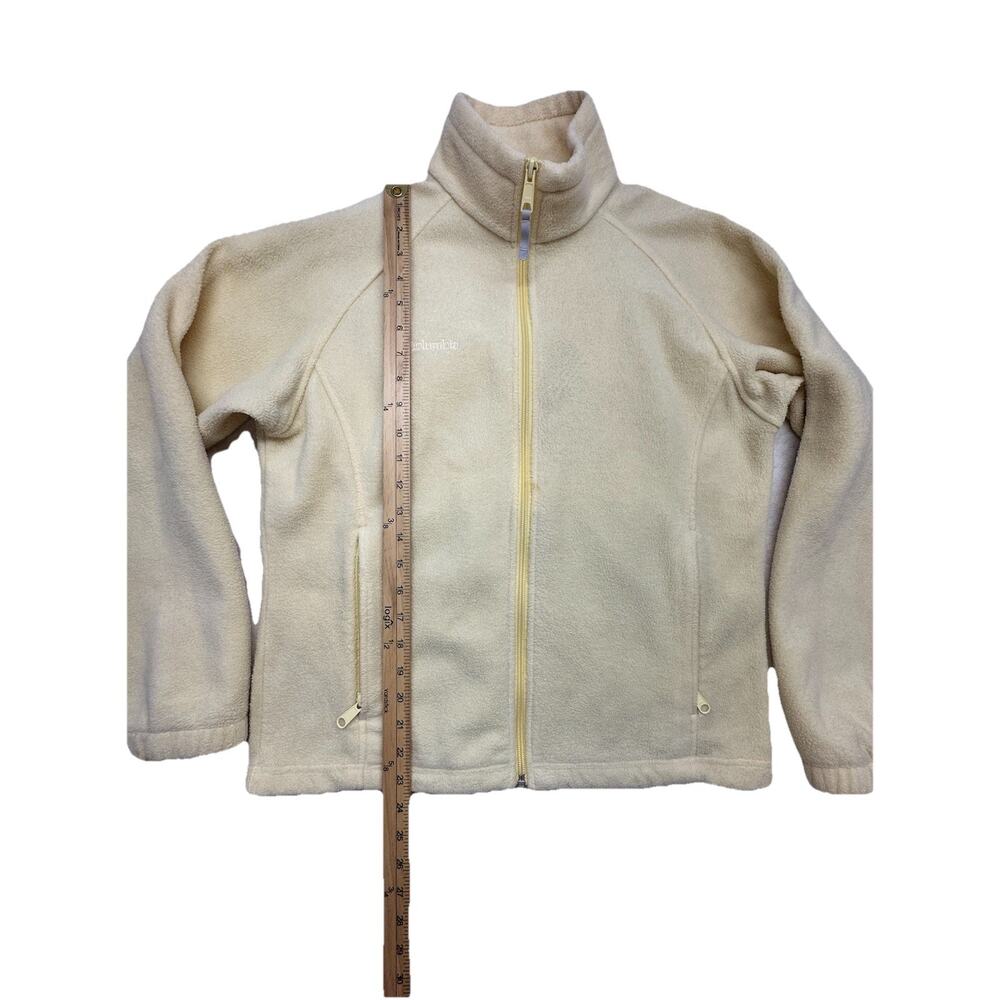 Columbia Womens Size M yellow ￼Fleece Full Zip Up Jacket Long Sleeve Outdoor - Picture 3 of 8